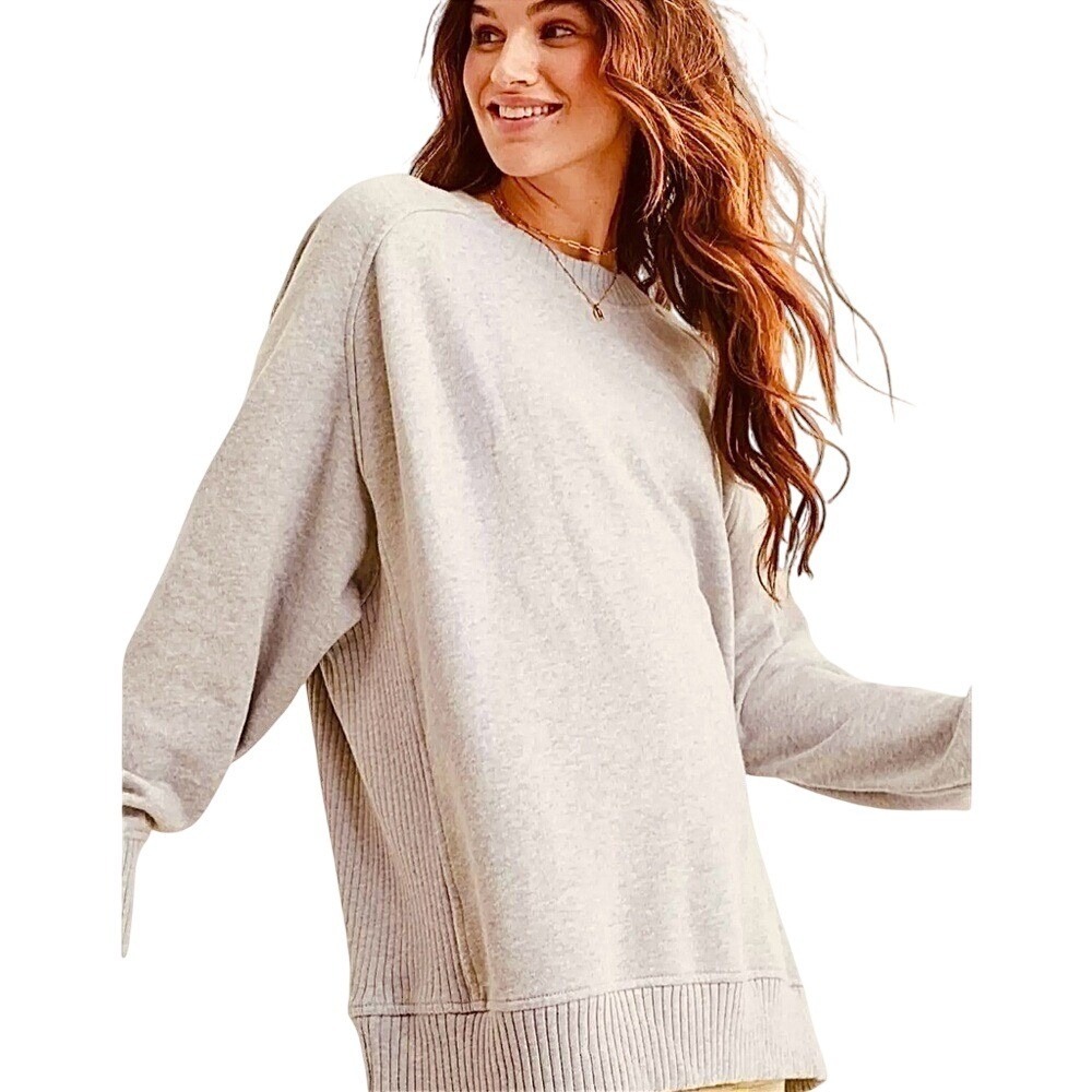 Aerie Cream Oversized Relaxed Sweatshirt